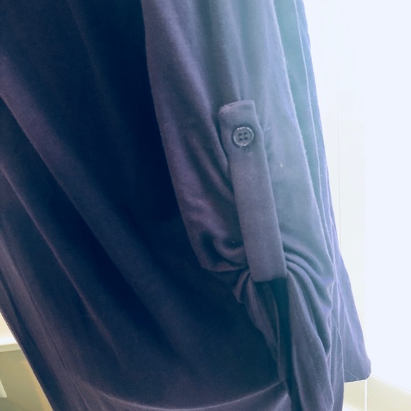 Pleione Deep Purple, V- Neck, Tab Sleeve Tunic, M - Picture 3 of 3